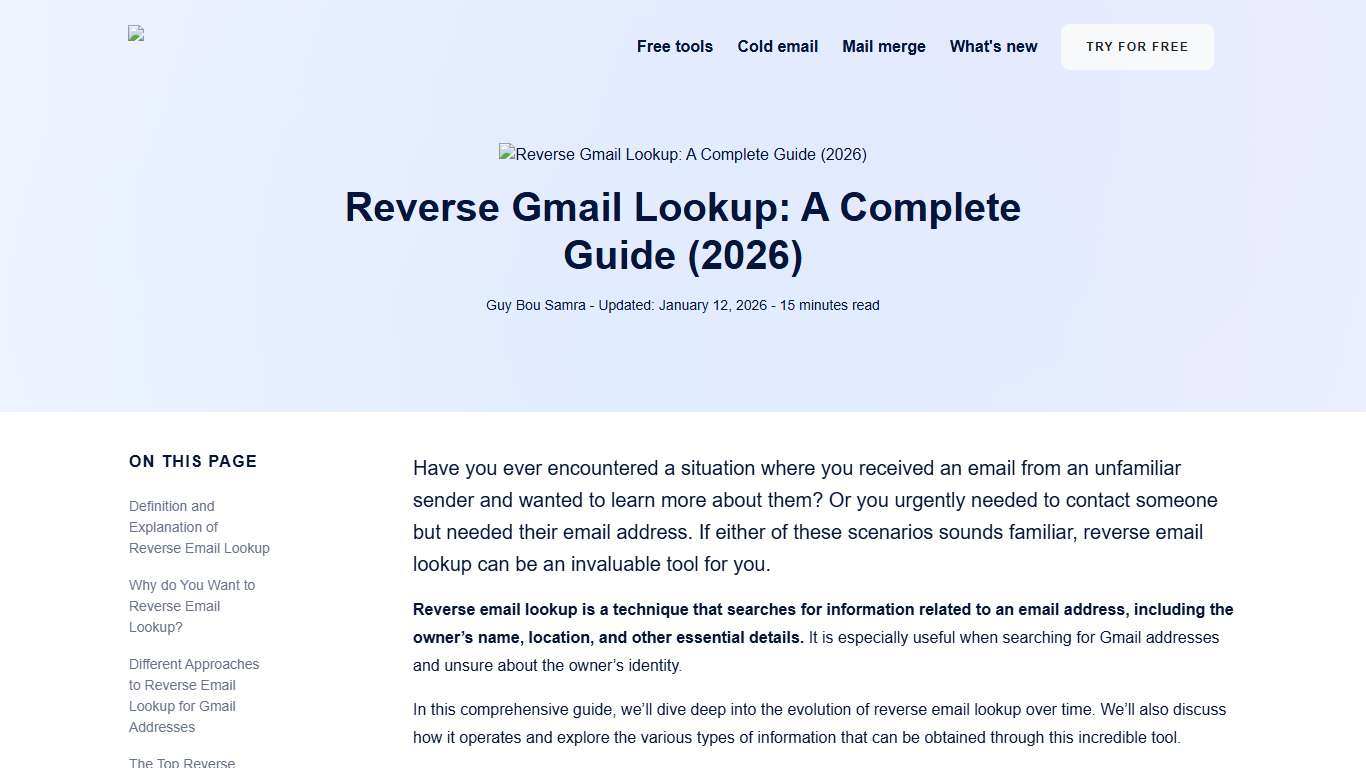 Reverse Gmail Lookup: A Complete Guide (2026)